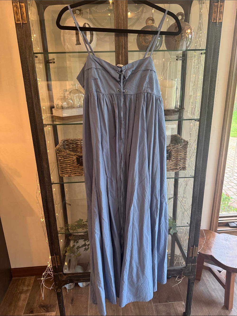 NWT stitchdrop Light Blue Spaghetti Strap Maxi Dress